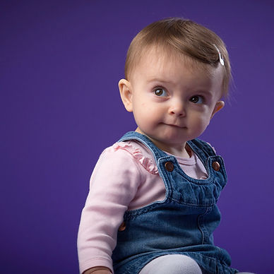 Toddler Studio Portrait in Purple