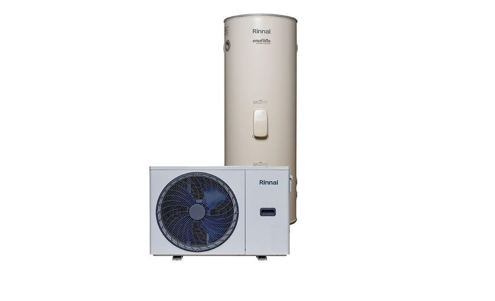 Eye-level view of Rinnai Enviroflo S 7.0kW Split Electric Heat Pump install