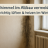 Wohnzimmer im Altbau mit leicht beschlagenem Fenster – zeigt richtiges Lüftungs- und Heizverhalten zur Schimmelvermeidung im Winter.