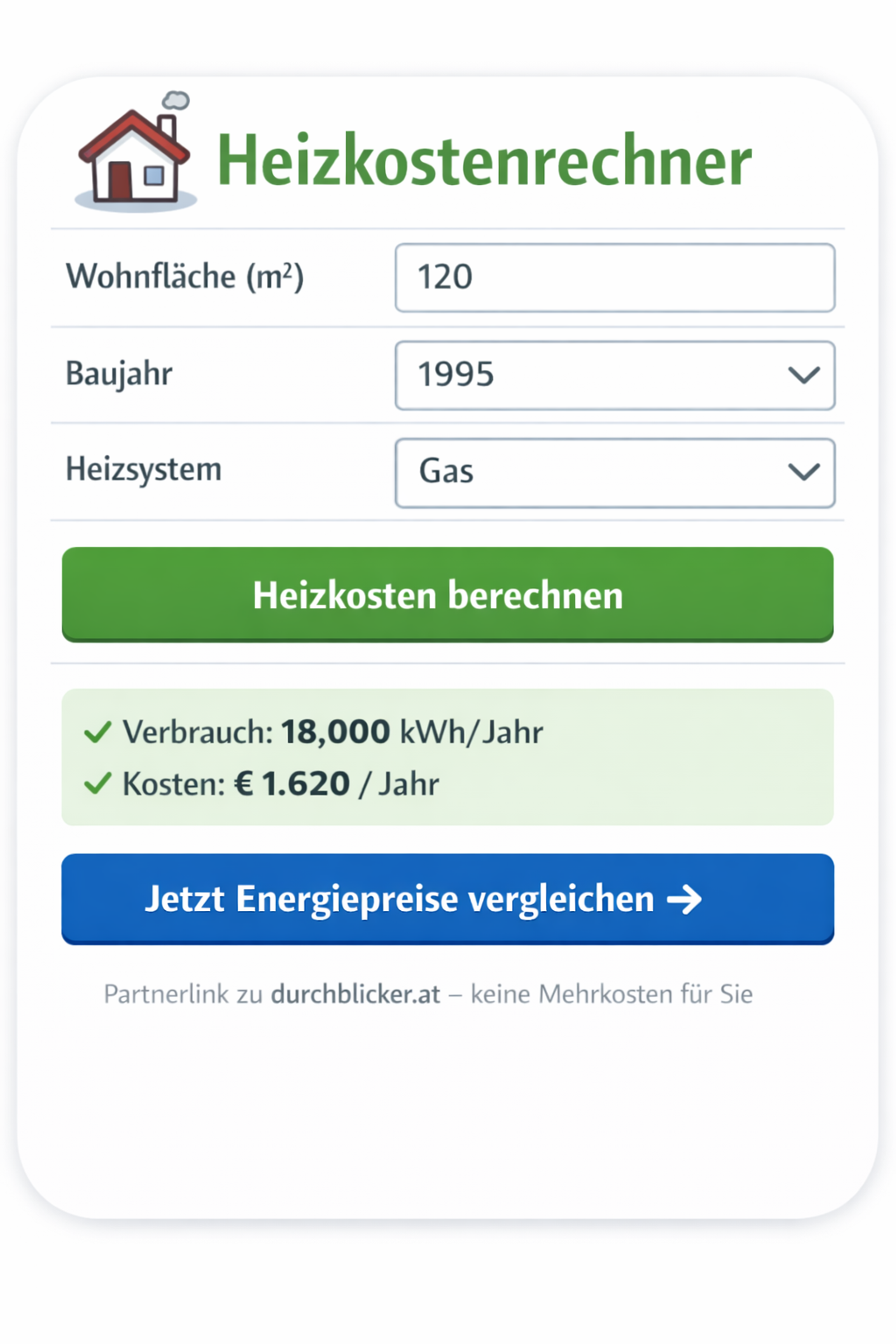 Schone Heizkosten Kfw 55 Haus Rechner Ebenbild