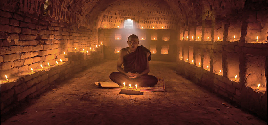Buddhist Monk Meditating