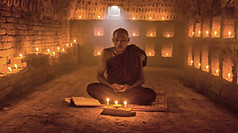 Buddhist Monk Meditating