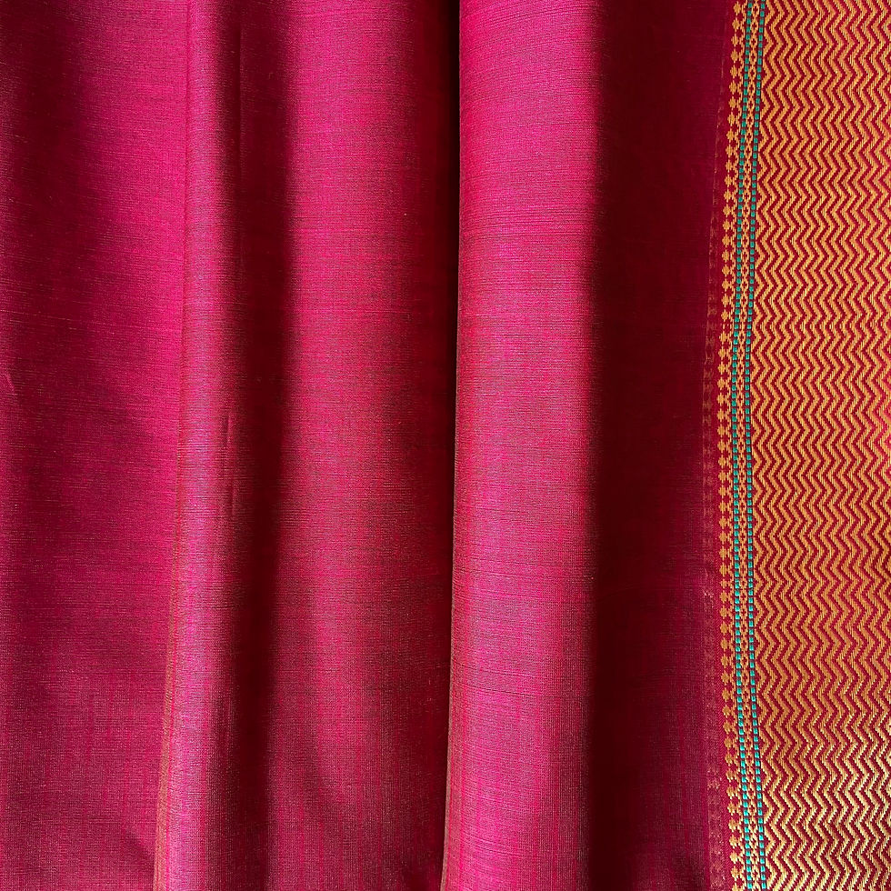 Thumbnail: Maroon Cotton Silk Maheshwari Handloom Suit with Zari Border