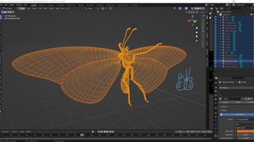 Bens Monarch Butterfly - [Chris Two Designs] Blender Wireframe (1).png