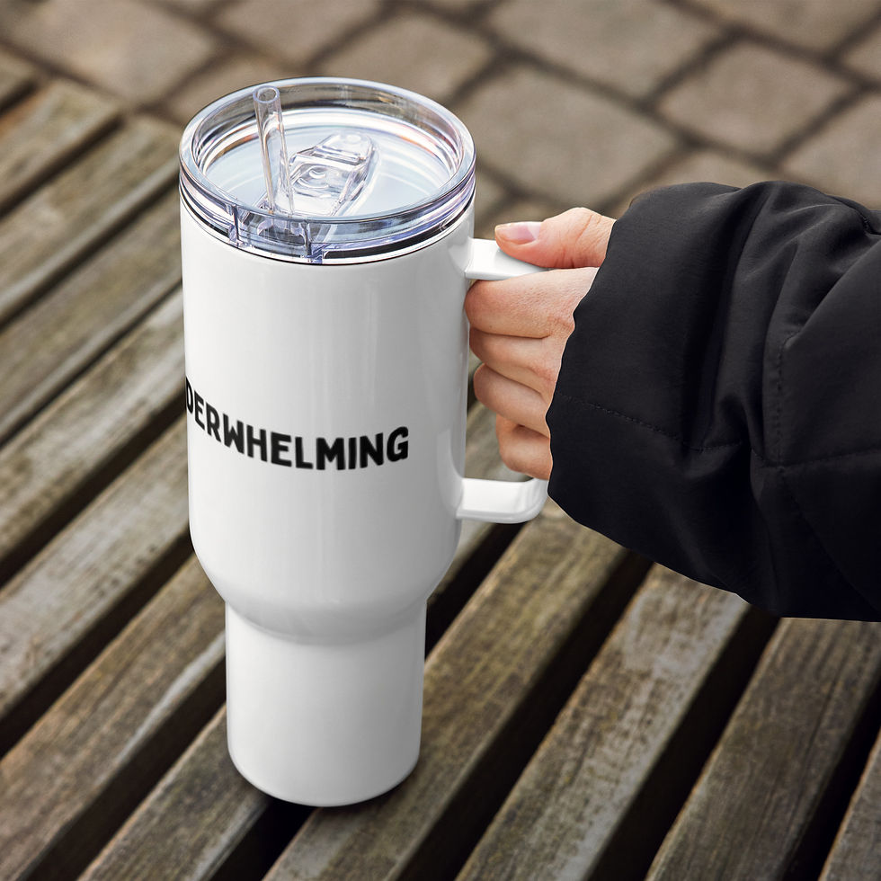 Thumbnail: Travel mug with a handle and plastic straw, 40 oz