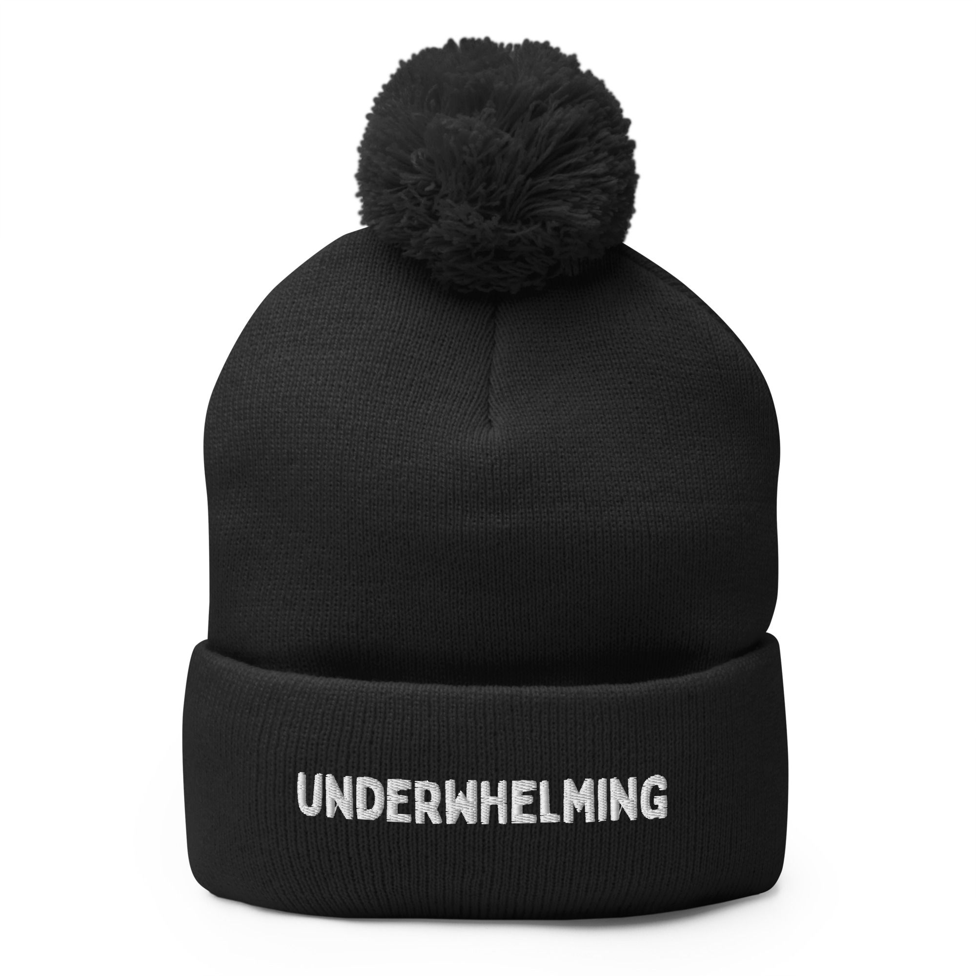 Pom-Pom Toque, white embroidered logo, various colours