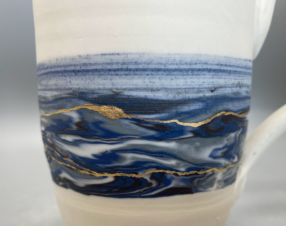Thumbnail: Mug -  Cobalt Blue Nerikomi Mug.