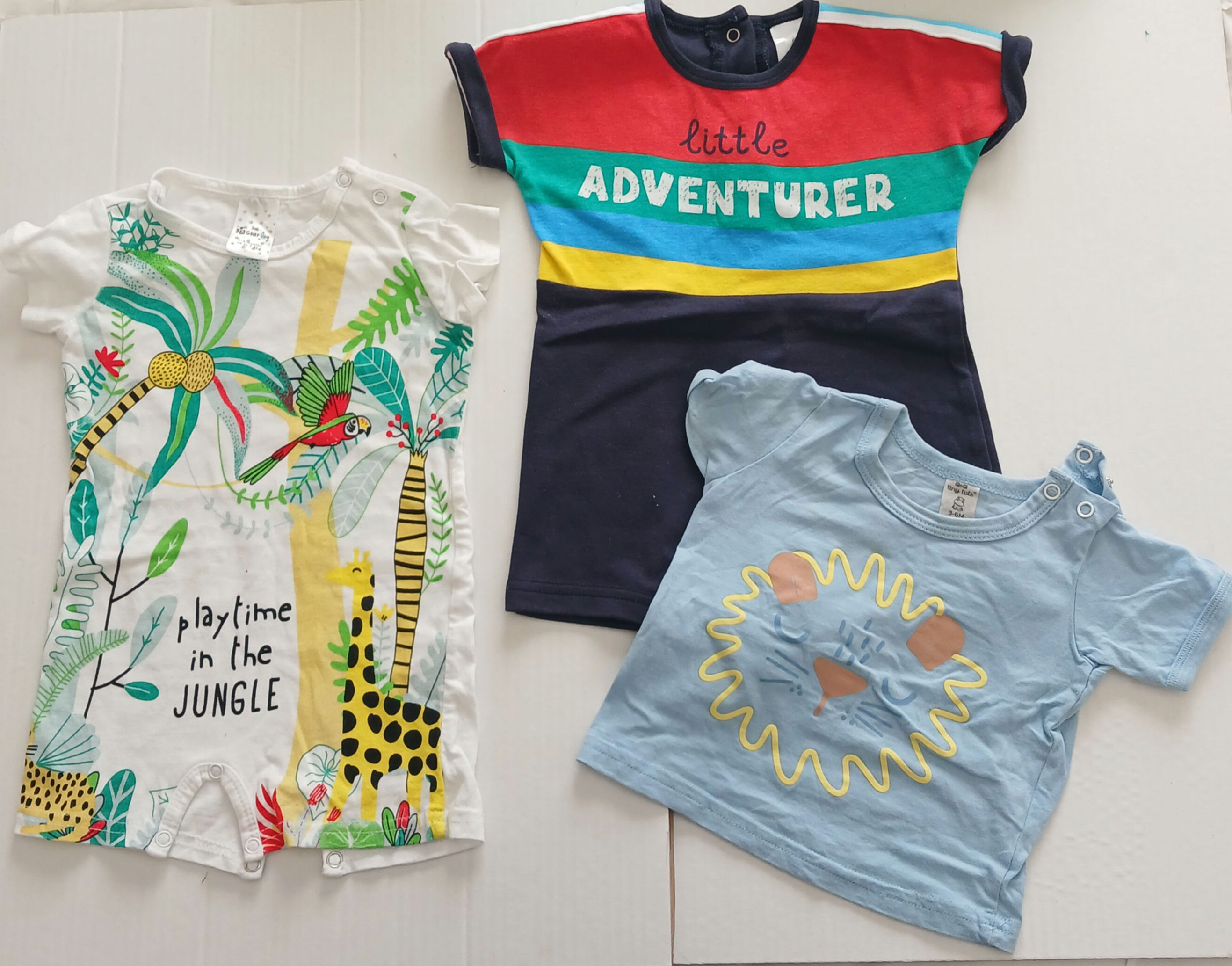 Mixed Brand Rompers & Tshirt set 3-6m