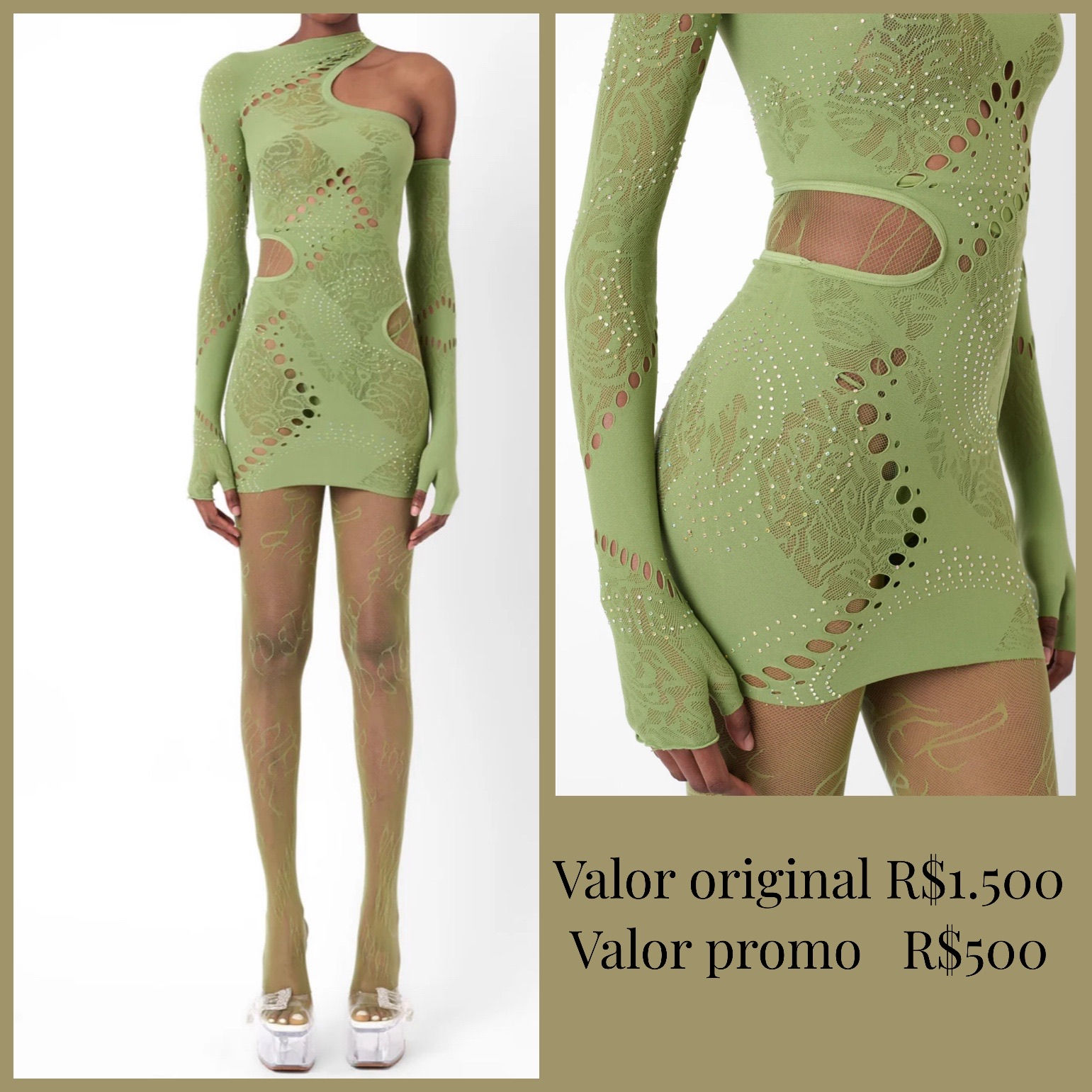 Vestido PosterGirl verde abacate