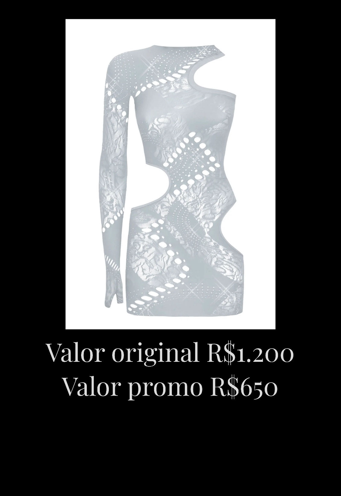 Vestido PosterGirl cinza um ombro