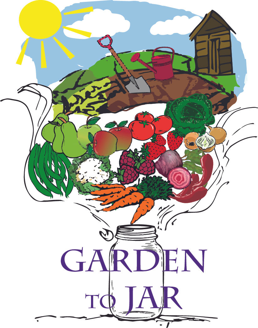 Jar overflowing with fresh garden vegetables, GARDEN TO JAR, sunny garden.