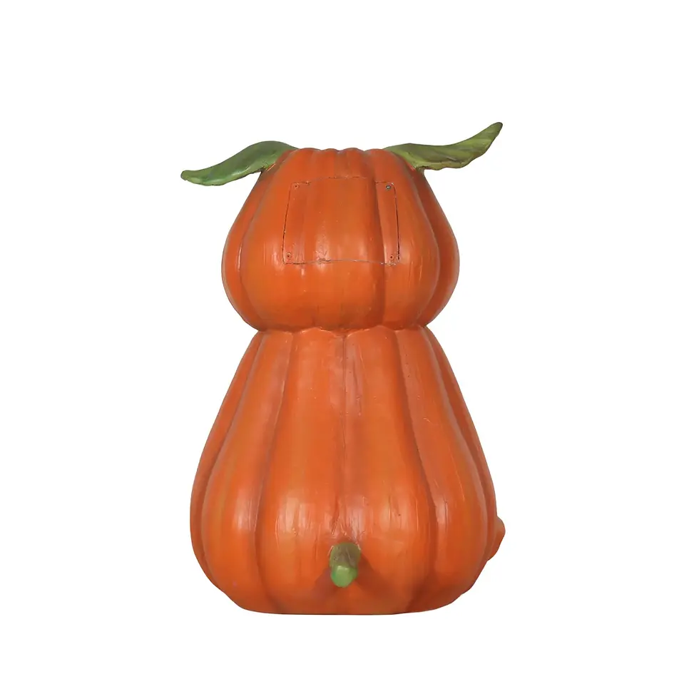 Thumbnail: fiberglass Sitting Pumpkin Dog decor - back view