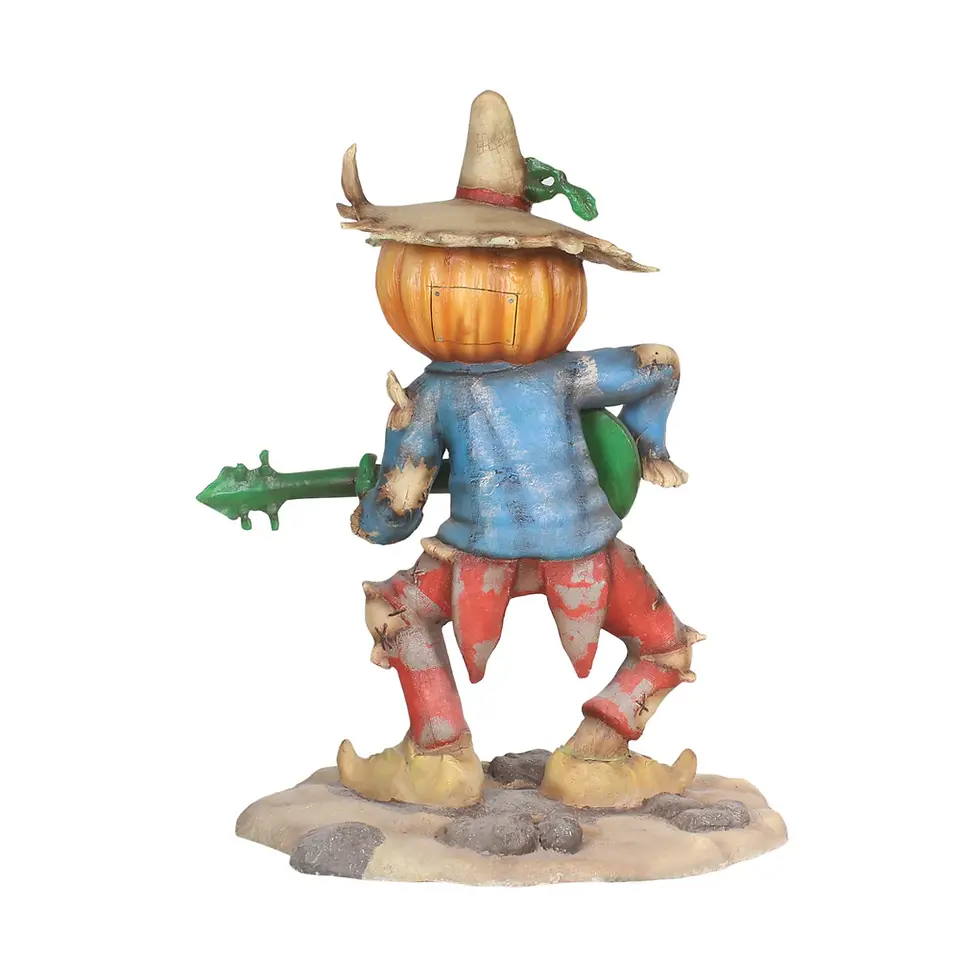 Thumbnail: Pumpkin Scarecrow Playing Banjo - back view