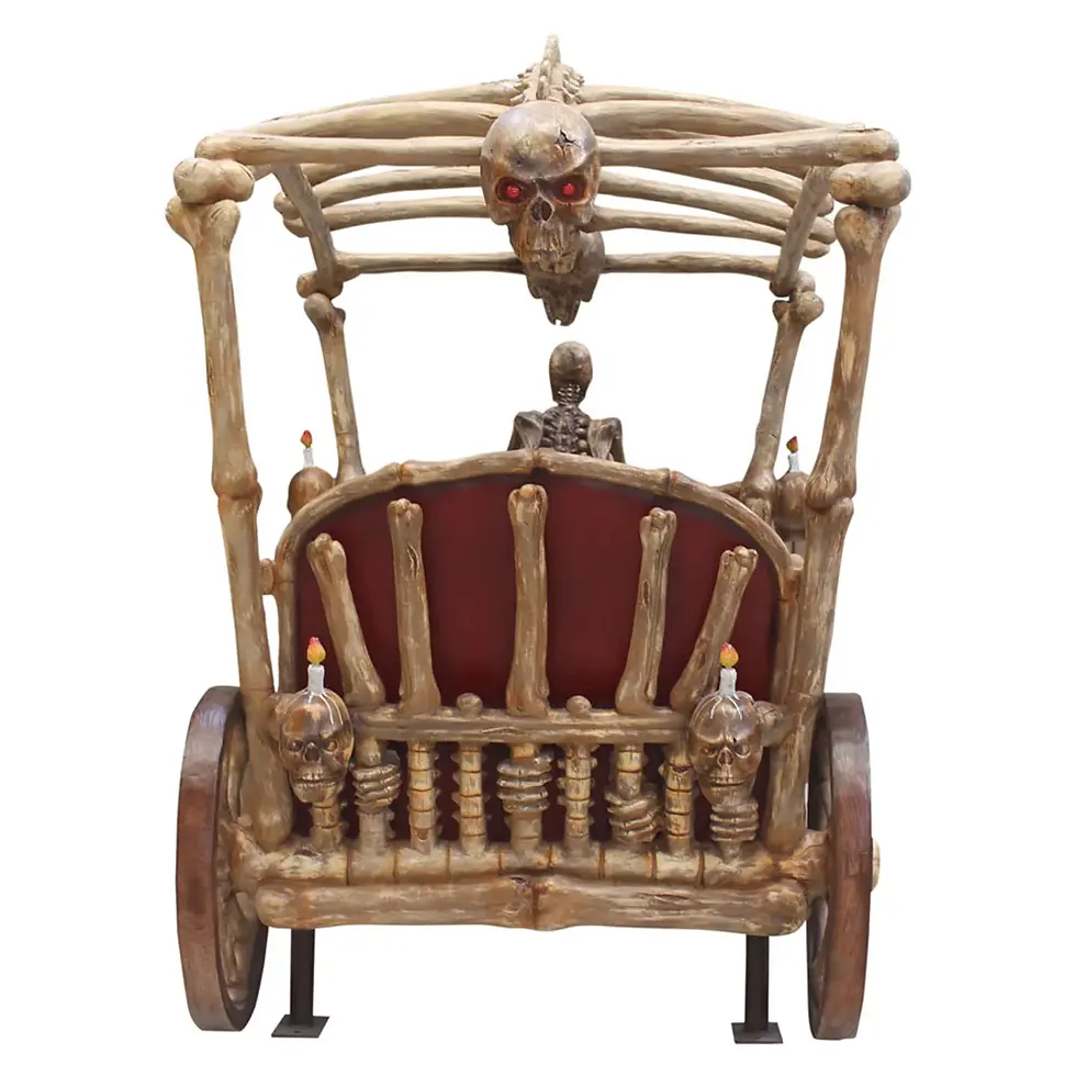 Thumbnail: Skeleton Carriage bones halloween decor - back view