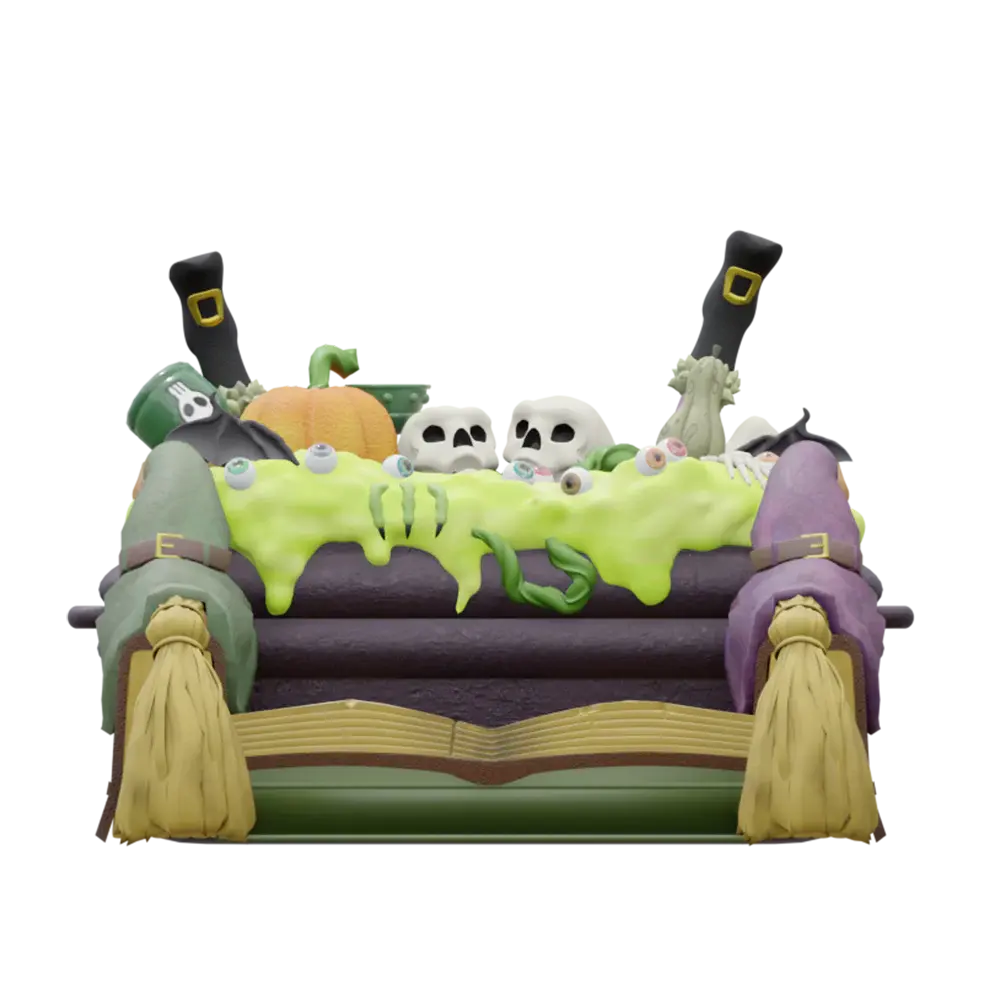 Witch Cauldron Bench photobooth