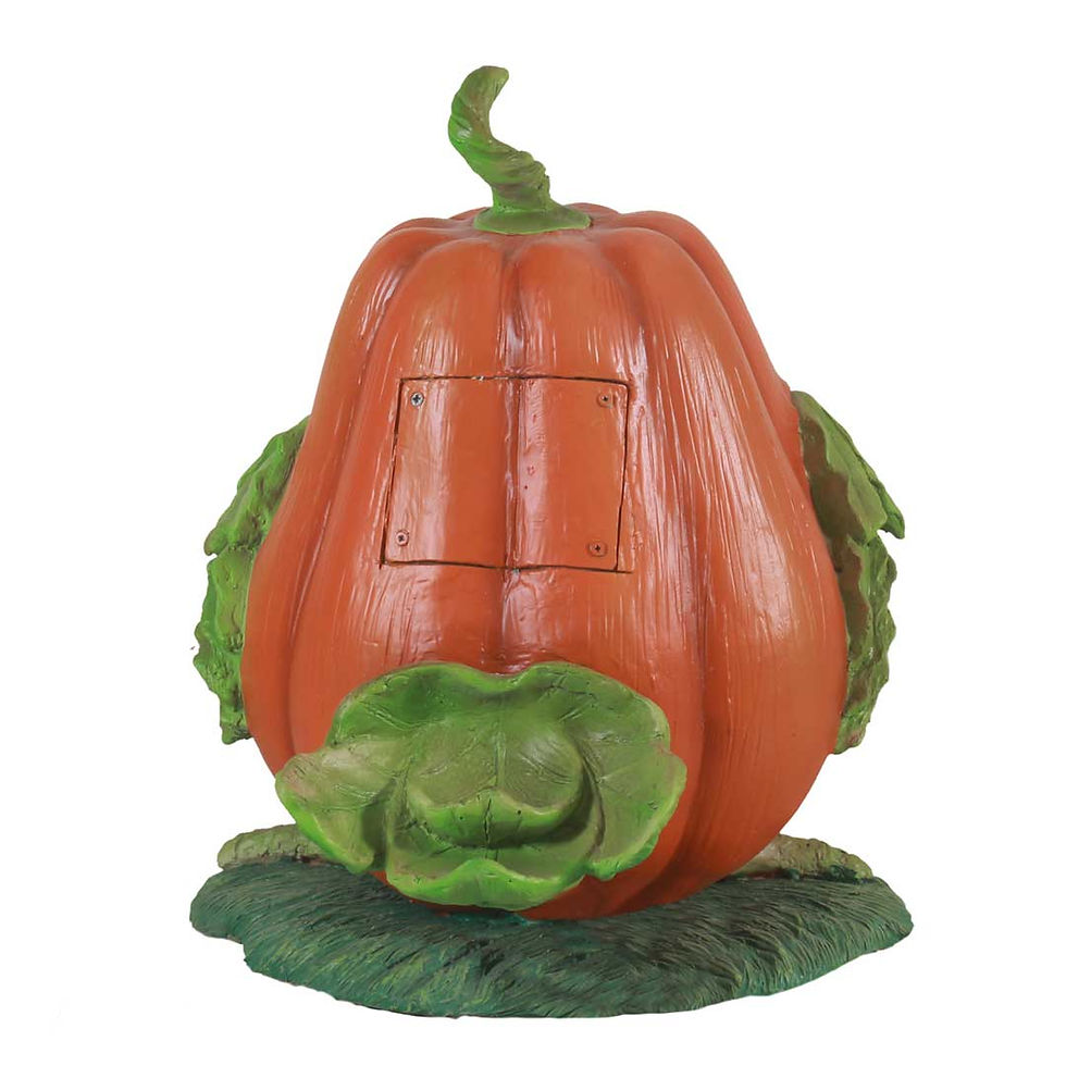 Thumbnail: fiberglass Pumpkin Hen - halloween spooky decor - back view