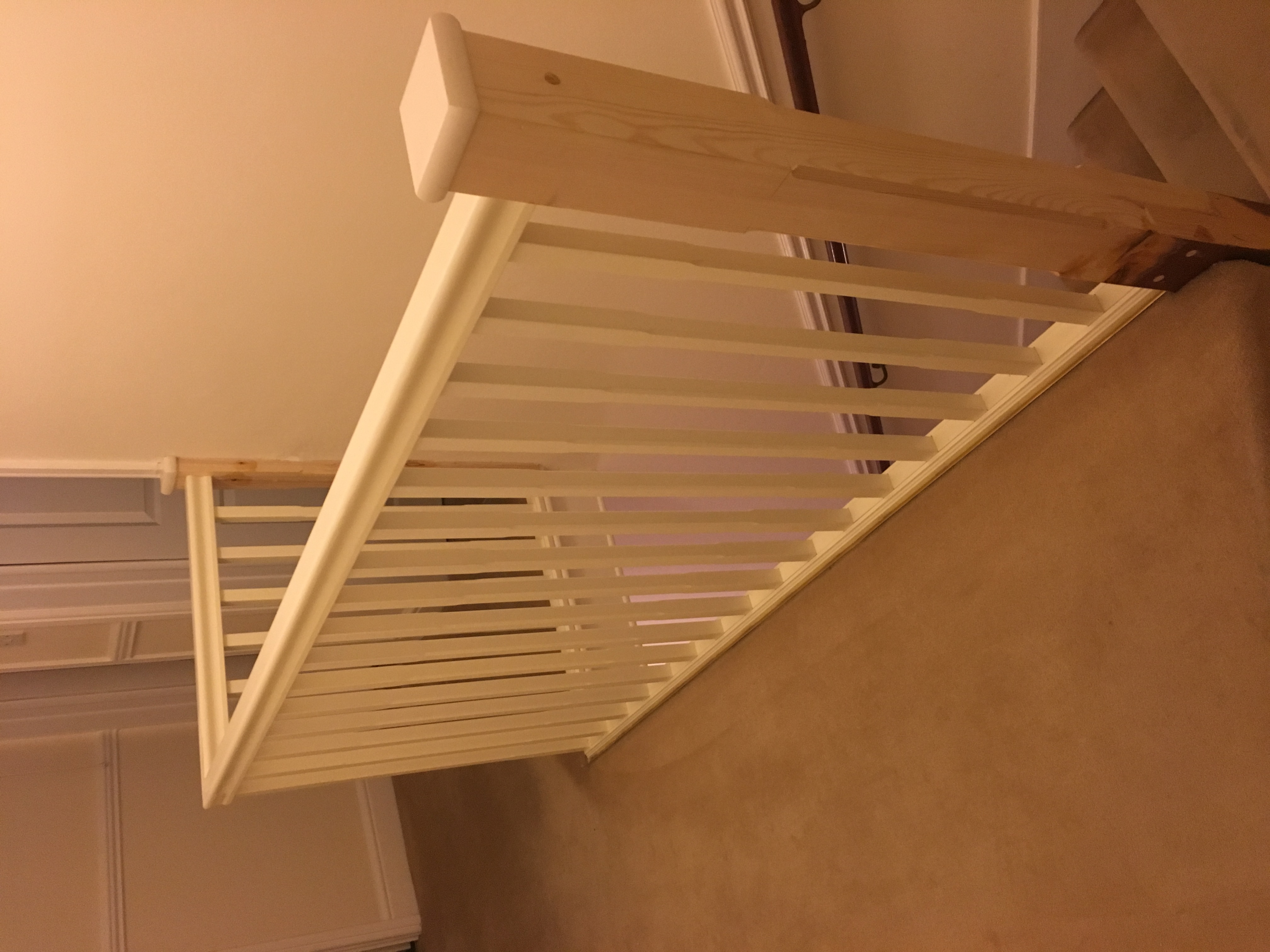 Primed handrail, caps, stop-chamfered spindles and baserail