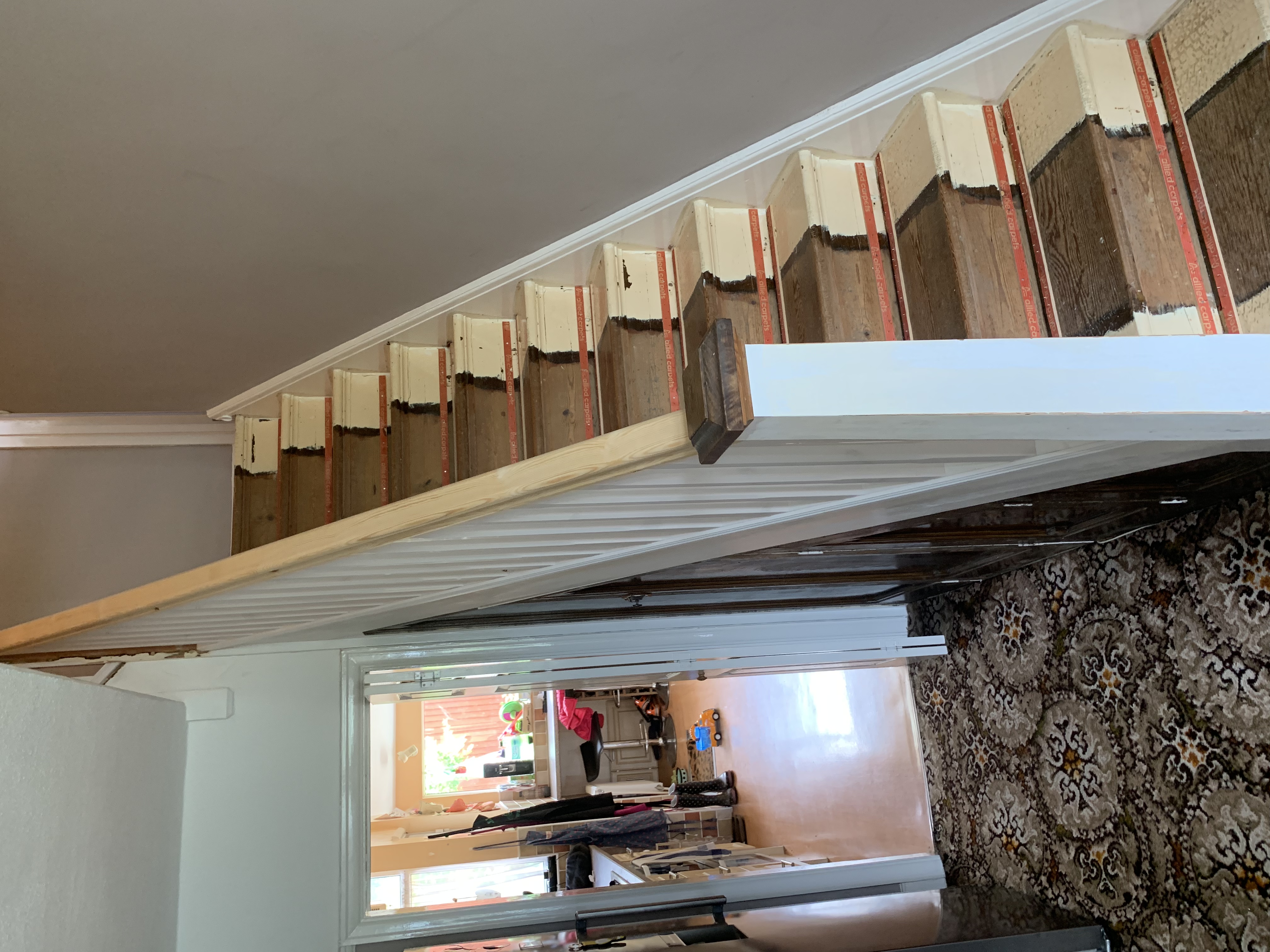 Pine handrail with primed spindles