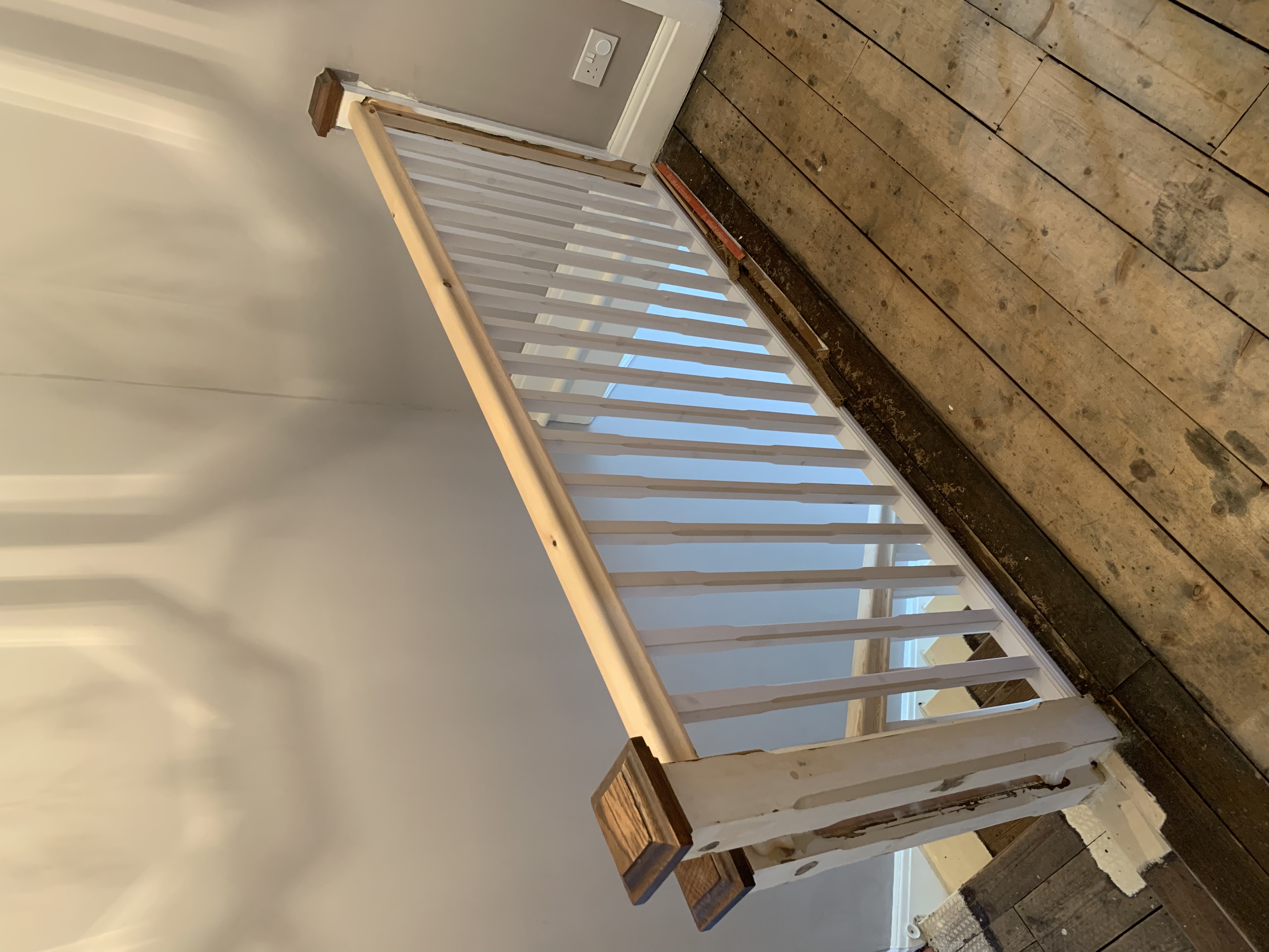 Pine handrail with primed spindles