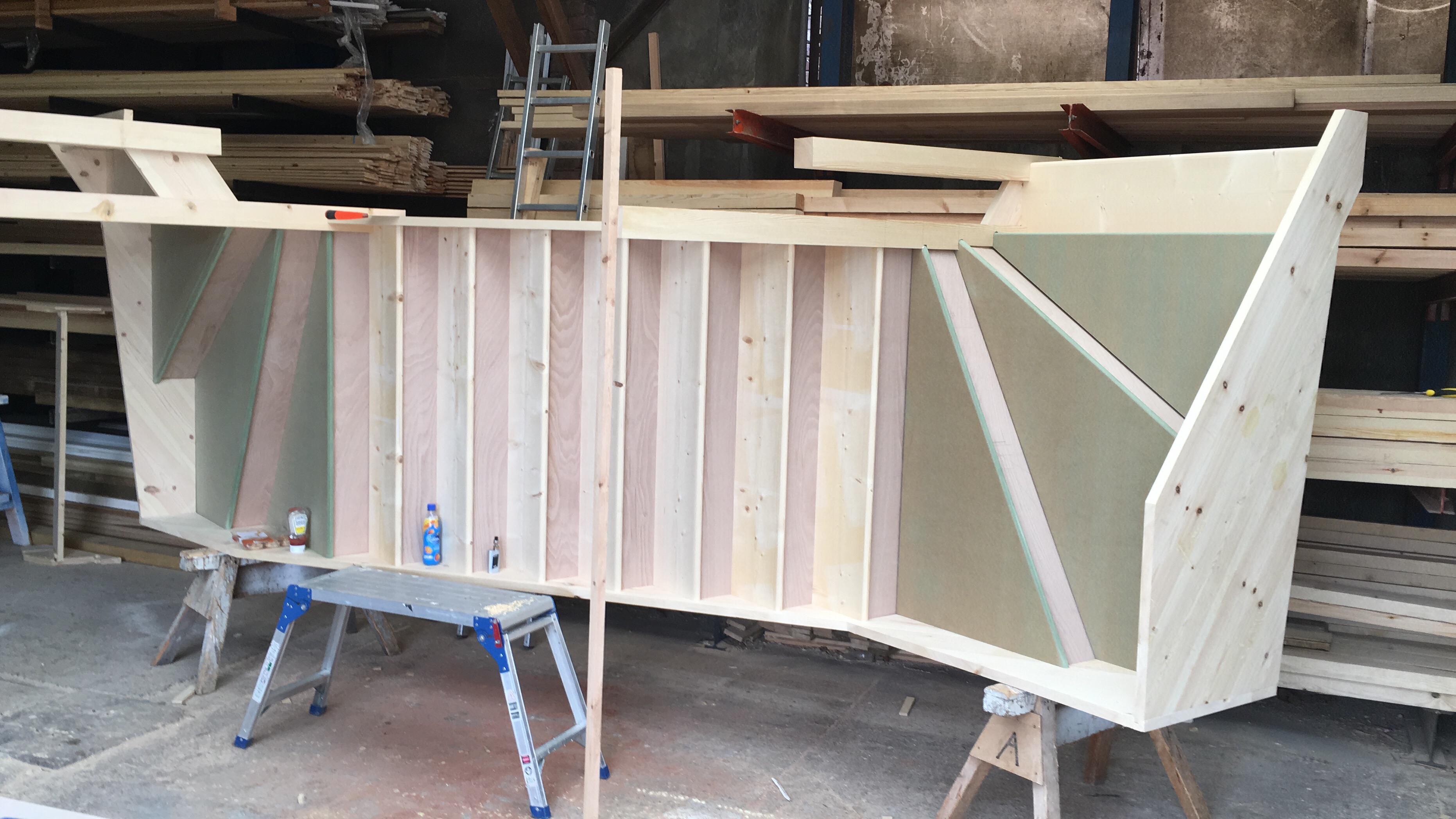 Wide commercial double winder staircase