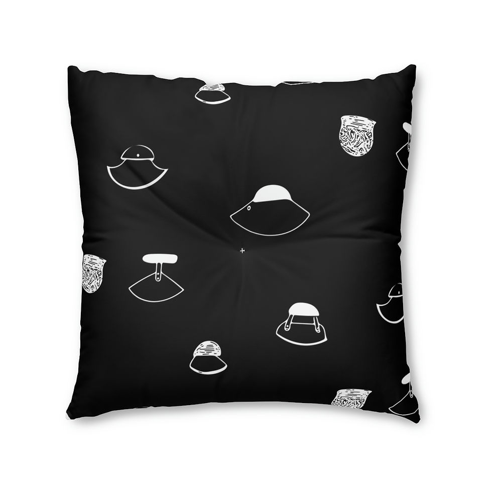 Ulu Collection Tufted Floor Pillow, Square