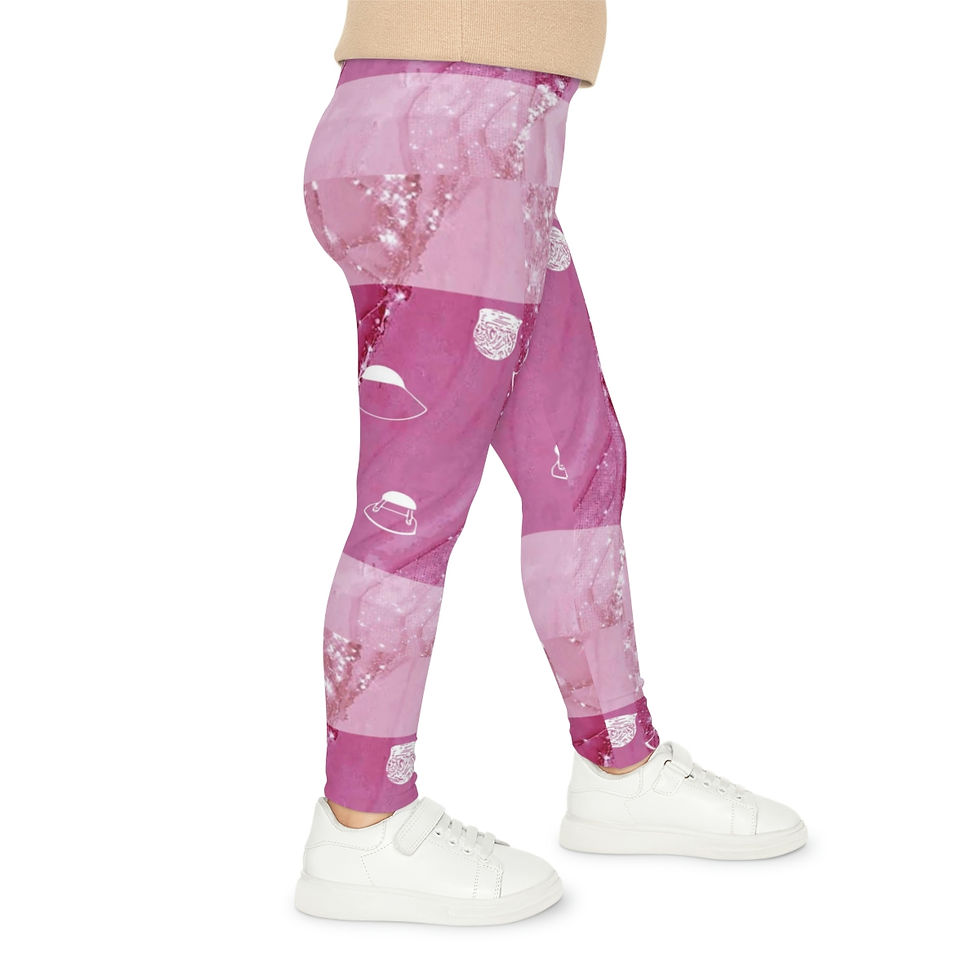 Thumbnail: Pink Ulu Princess Little Girls Leggings (AOP)