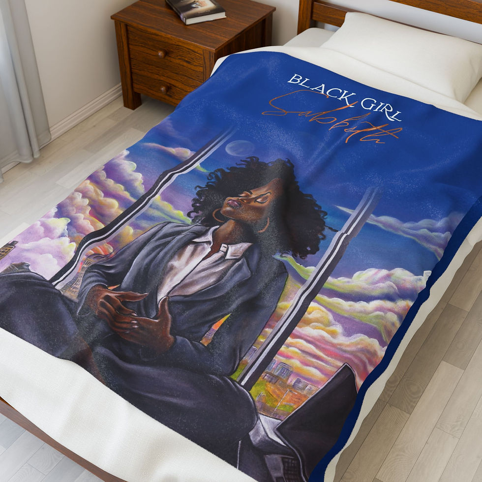 Thumbnail: Black Girl Sabbath Velveteen Plush Blanket