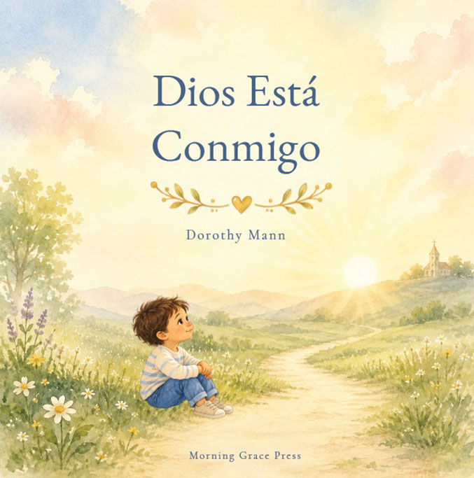 Portada de Dios está conmigo de Dorothy Mann, un libro infantil cristiano sobre valor, bondad y la presencia de Dios.