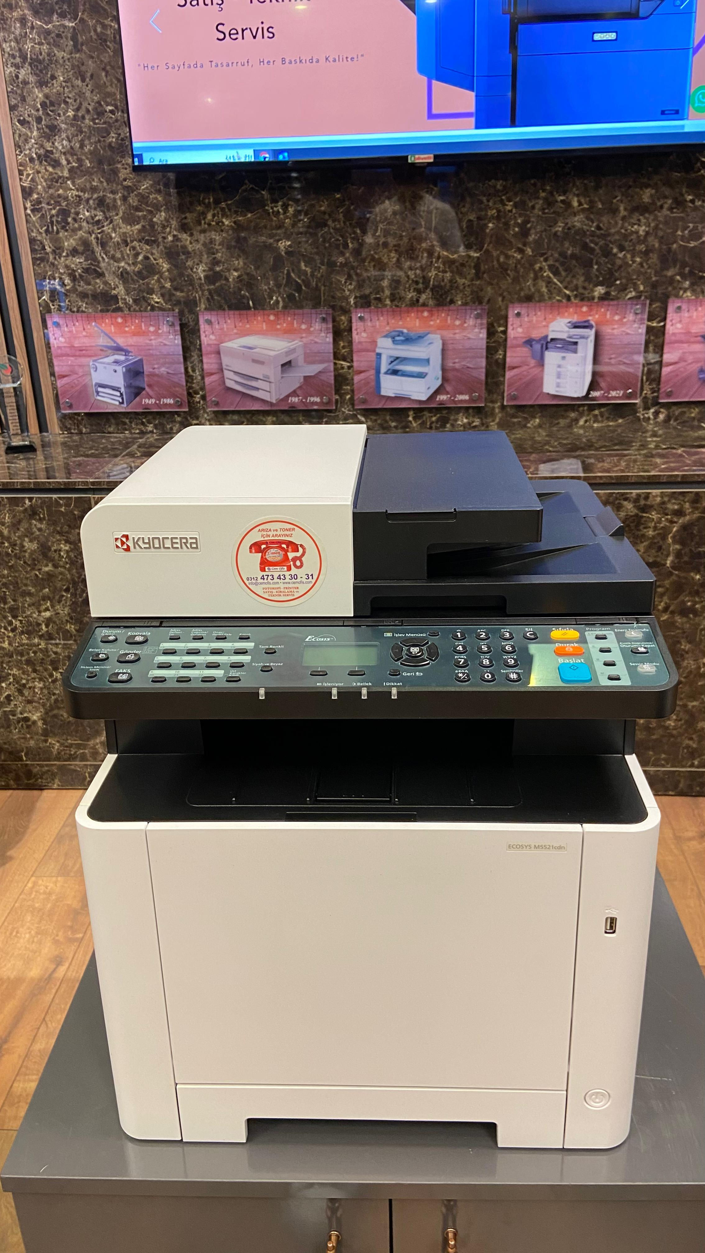 2. El Kyocera M5526CDW Renkli Lazer A4 Fotokopi Makinası - Wifi