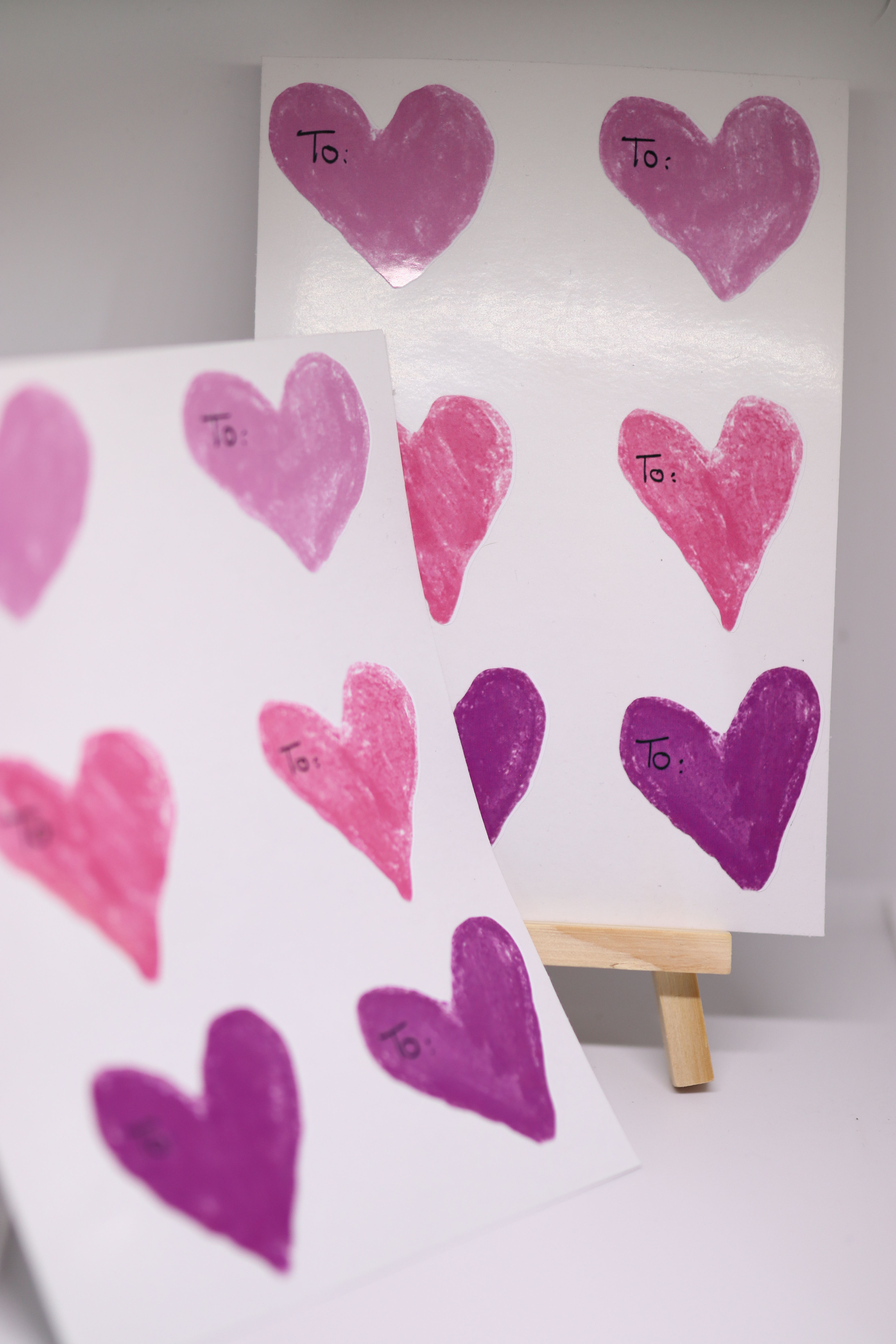 Valentines heart stickers 