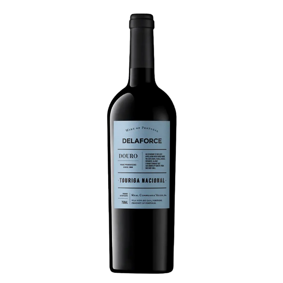 Delaforce Touriga Nacional wine bottle with minimalist design label
