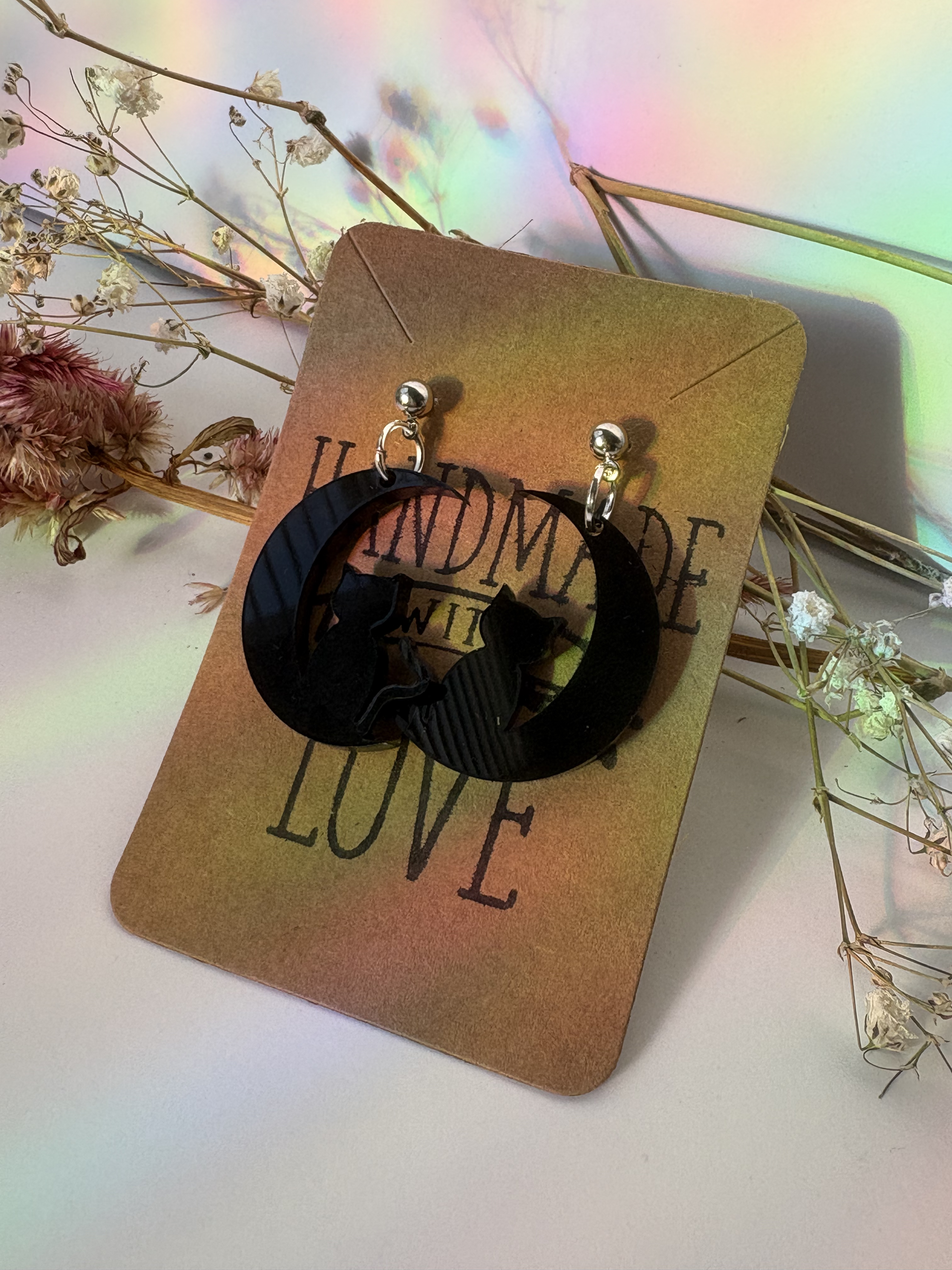 Moonlit Cat Earrings