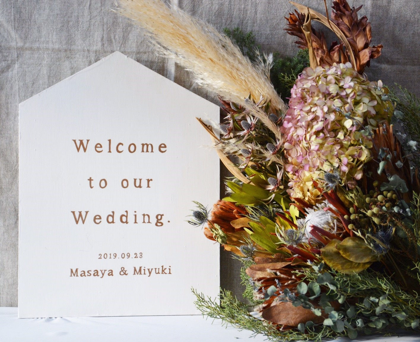 白いおうち形:ウェルカムボード