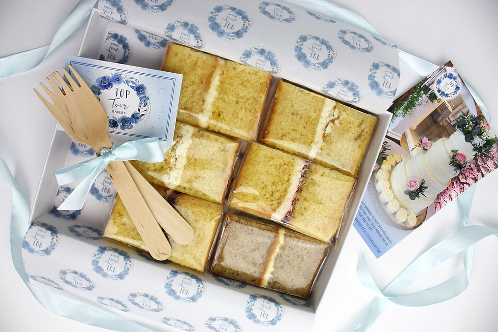 Wedding Cake Sample Boxes Top Tier Bakery