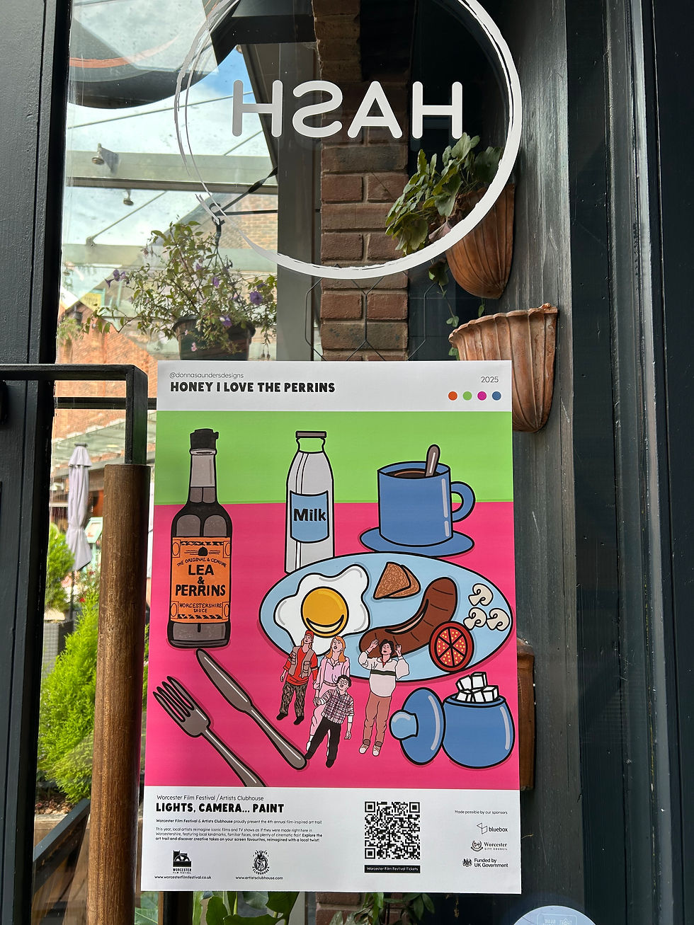 Honey I Love the Perrins in the window of Hash