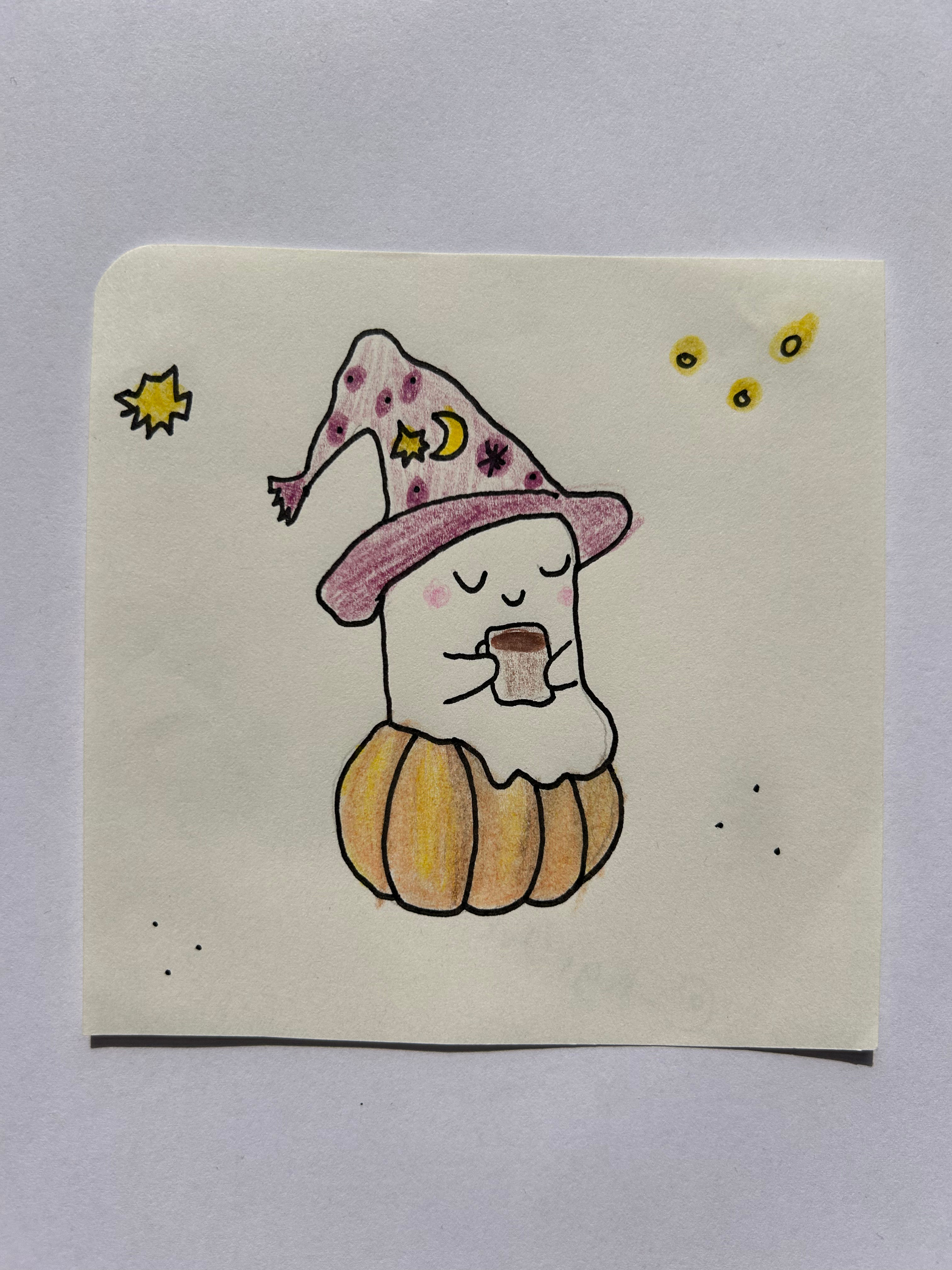 Ghost Pumpkin Art Square