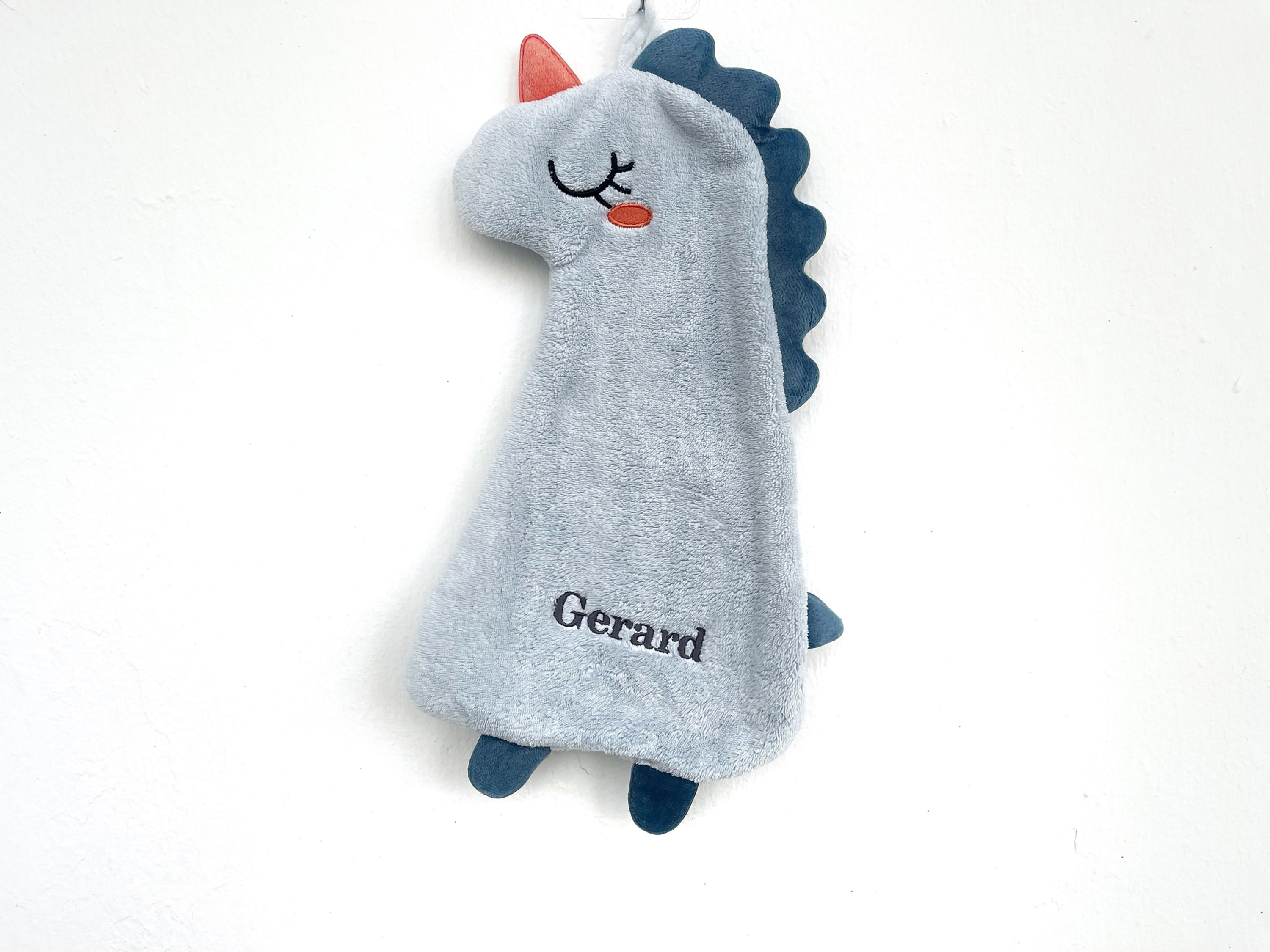 Blue-grey Dino Hand Towel