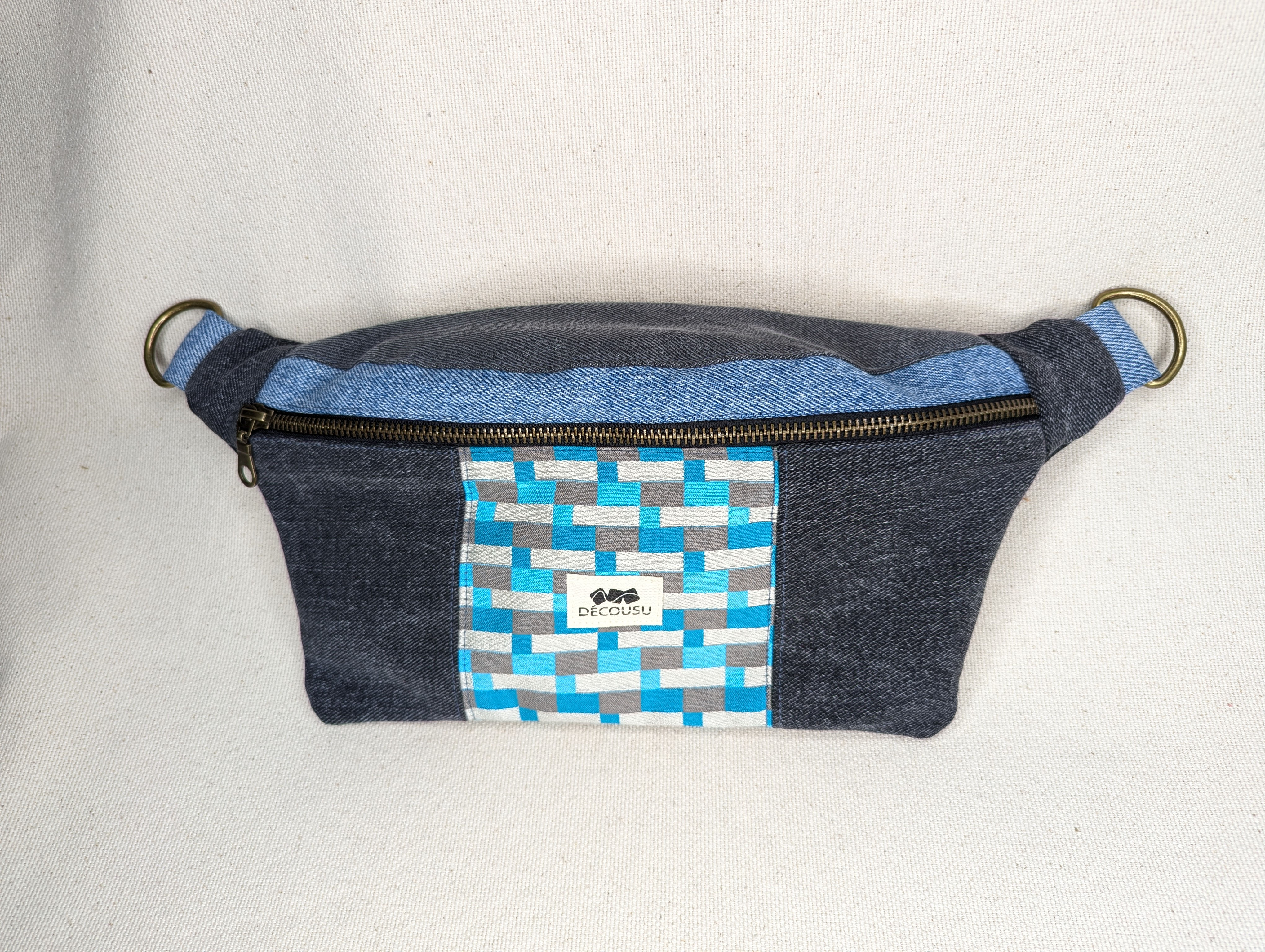 L'Essentielle à carrés bleus et gris
