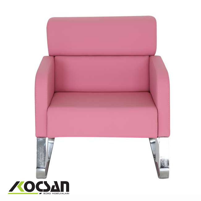 Norm tekli ofis koltuğu pembe 3