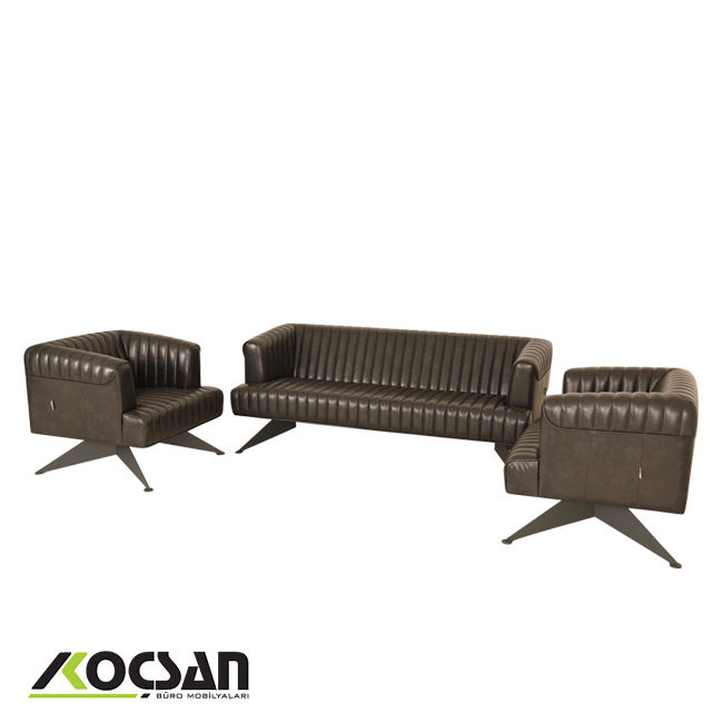 Elegan deri ofis koltuk takımı 2