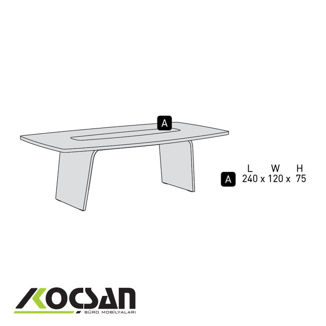 Terra metal ayaklı toplantı masası 2