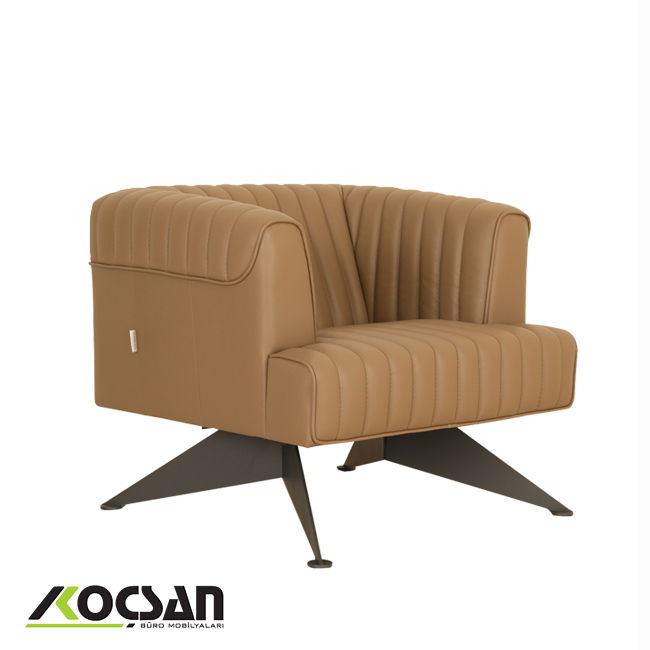 Elegan tekli ofis koltuğu taba