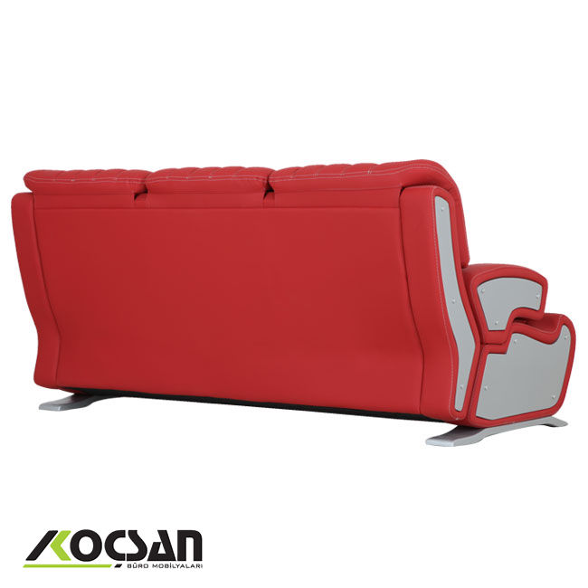 Bentley üçlü ofis kanepesi bordo 2