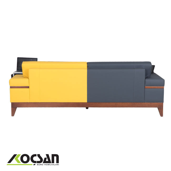 Clean üçlü ofis kanepesi sarı kombin 5