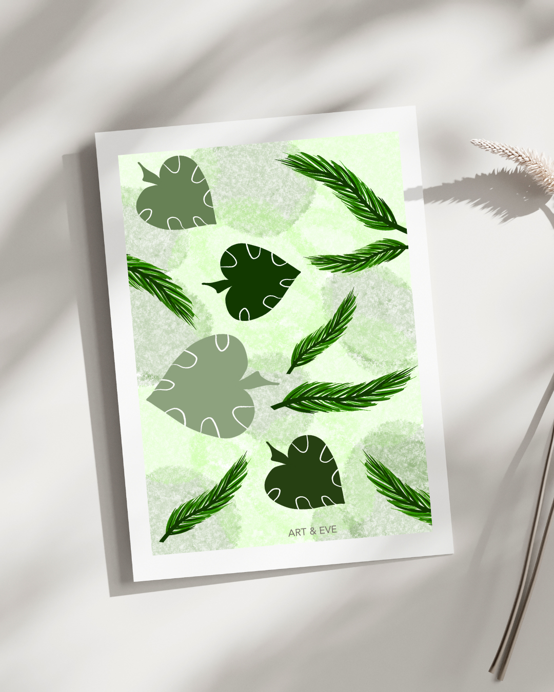 Carte Palmier et Monstera
