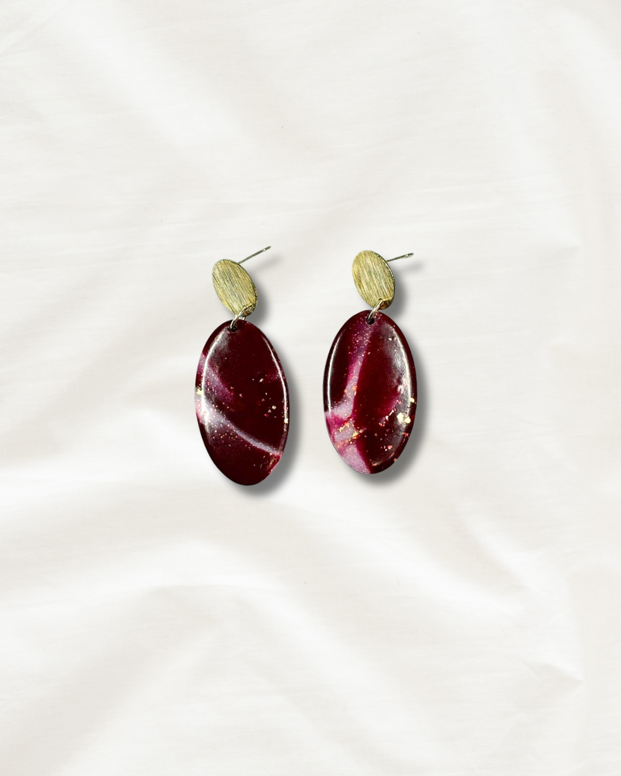 Boucles d'oreilles bordeaux