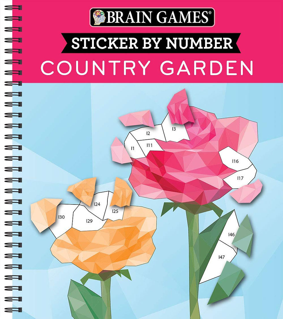 Brain Games, Sticker By Number, Country Garden