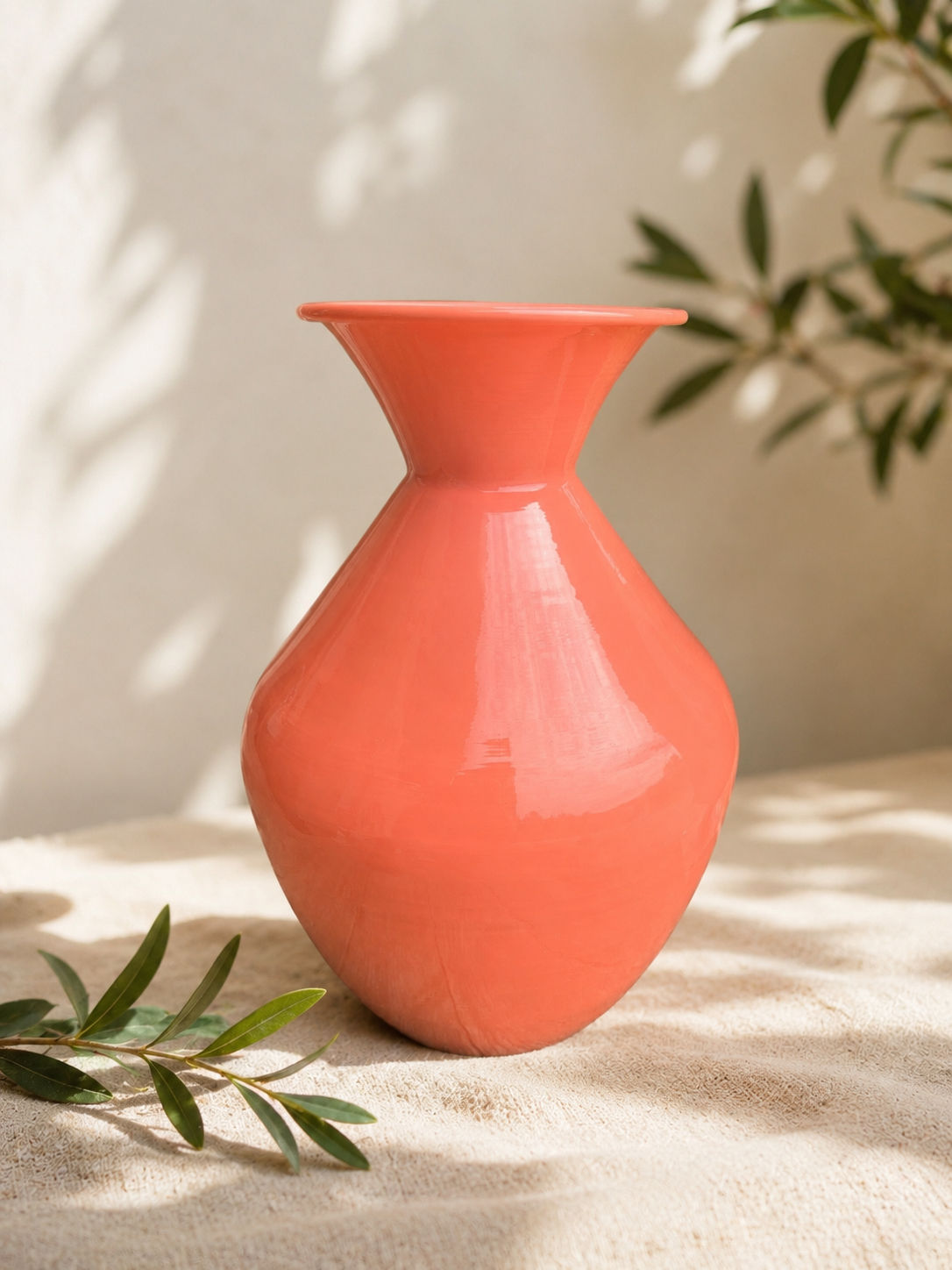 Vase décoratif en métal terracotta – Vase moderne pour fleurs et décoration inté