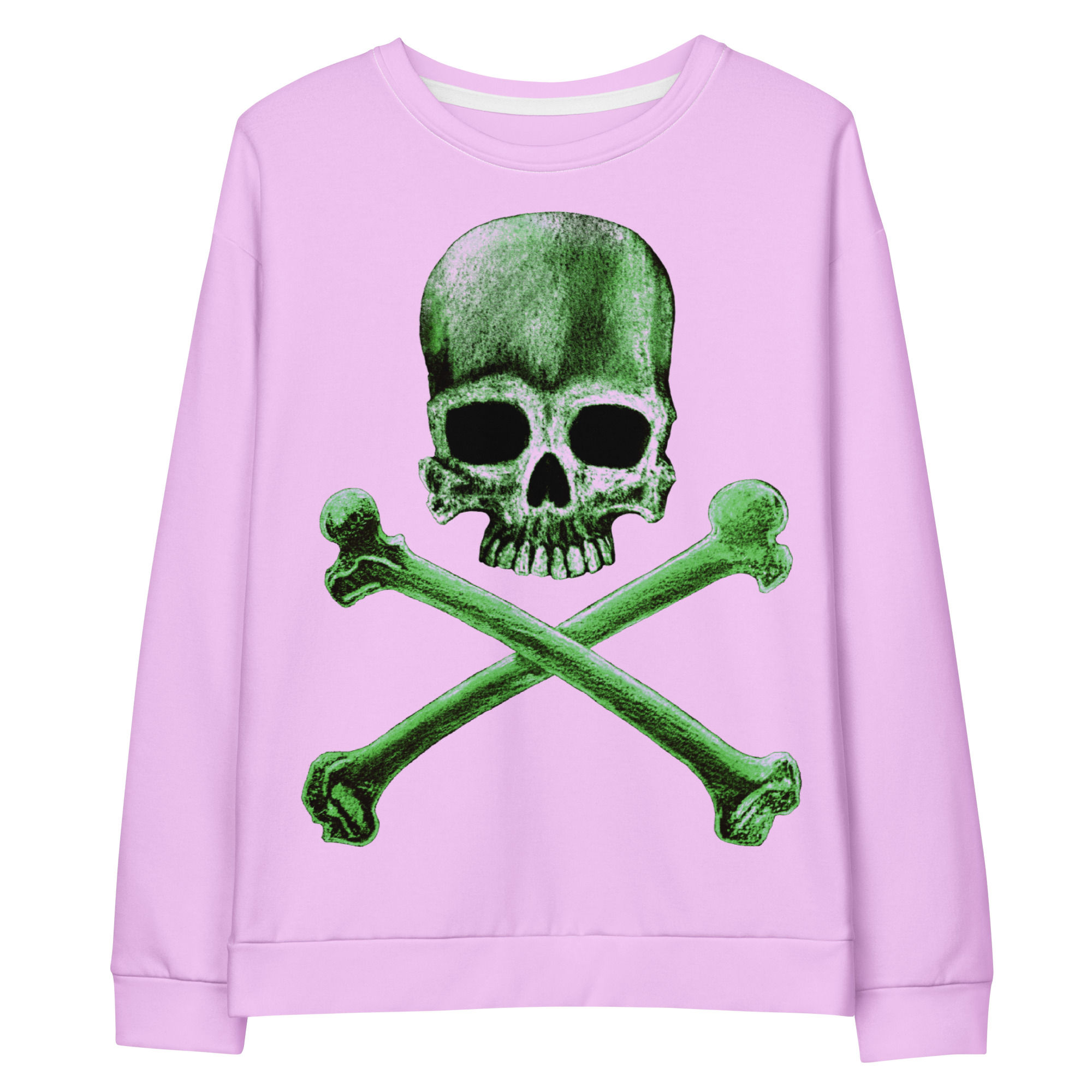 Pink Poison Green Skull & Crossbones / Unisex Sweatshirt