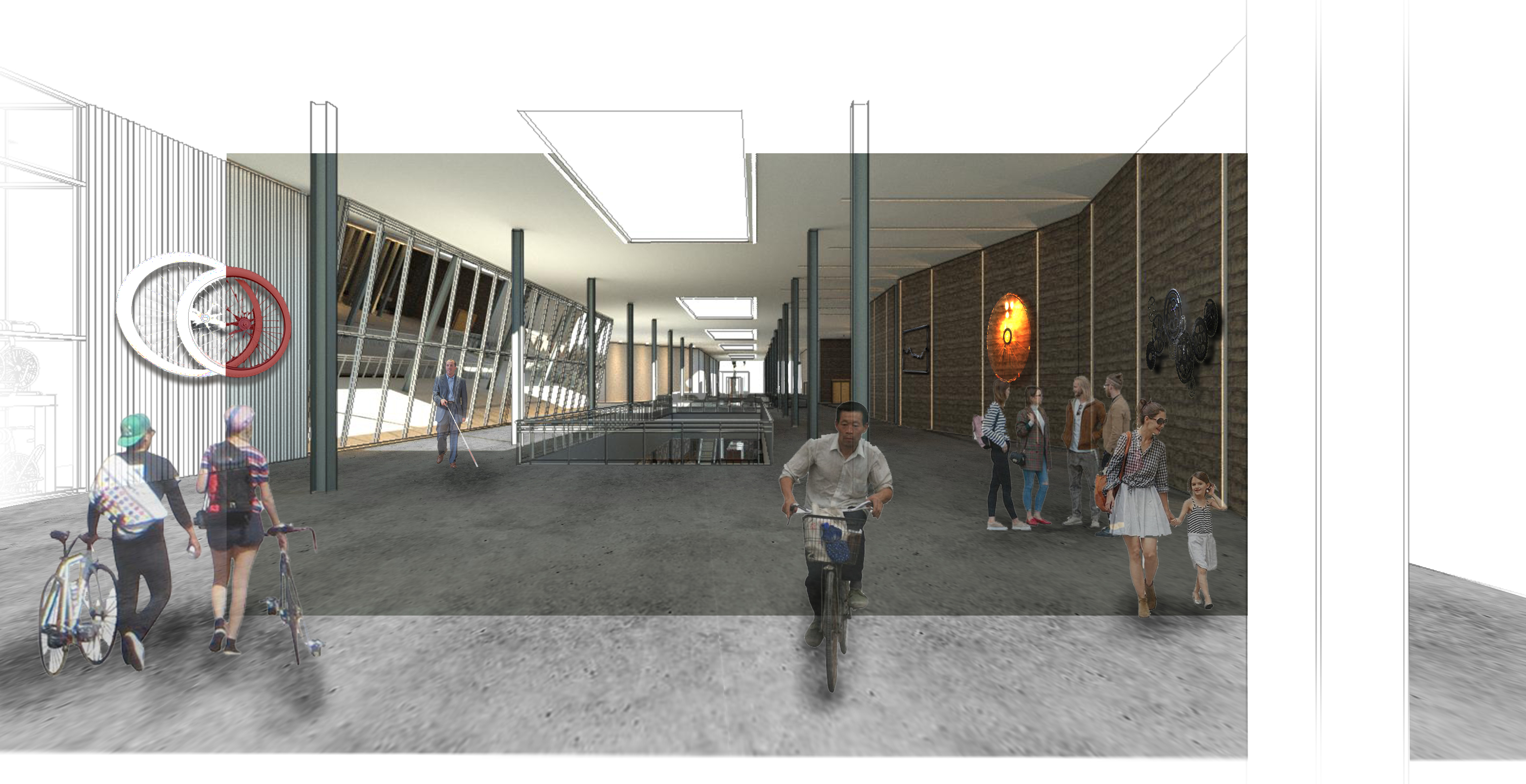 Bike Hostel Second Floor Perspective